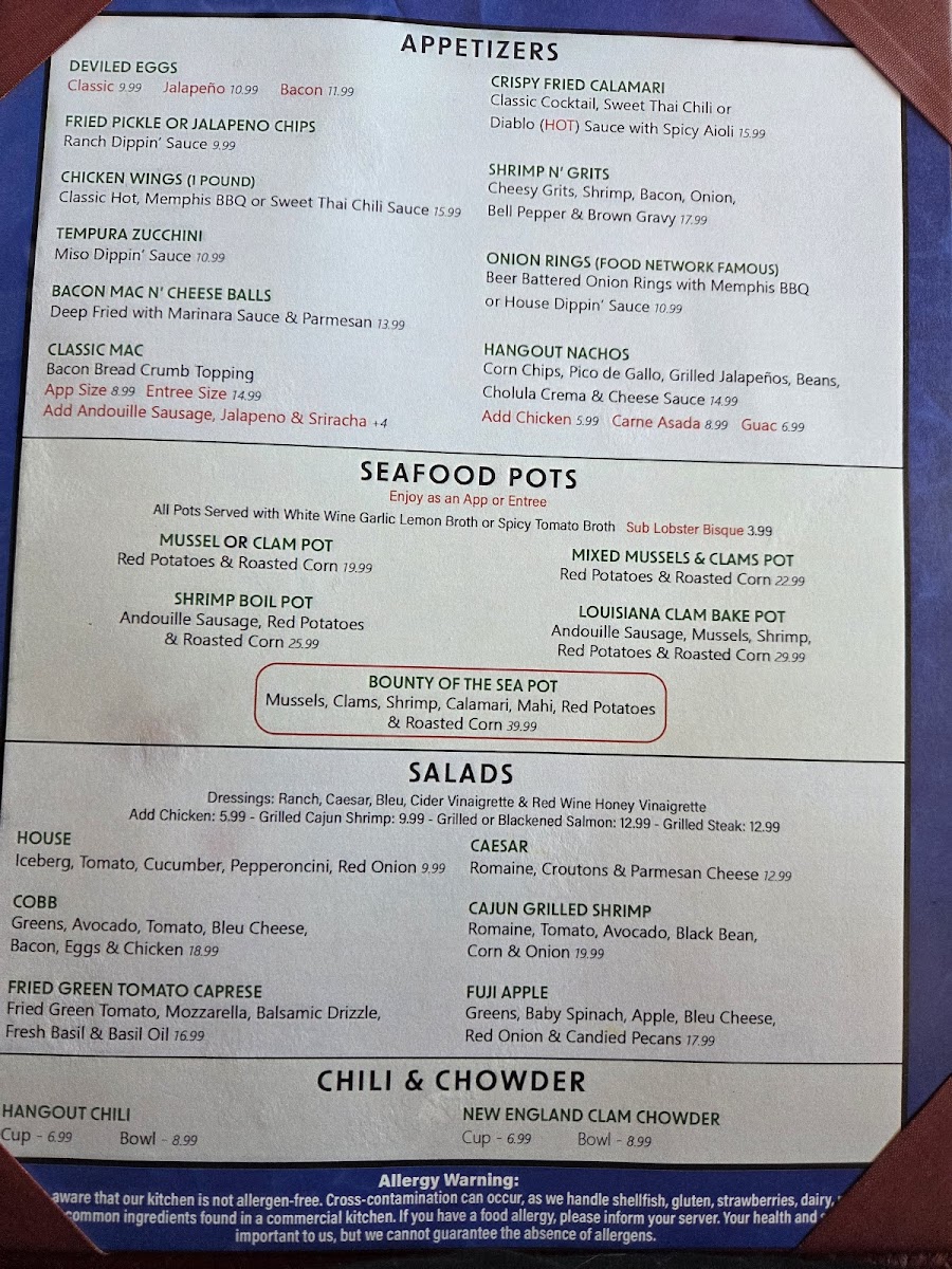 The Hangout Restaurant & Beach Bar Menu - Image 3