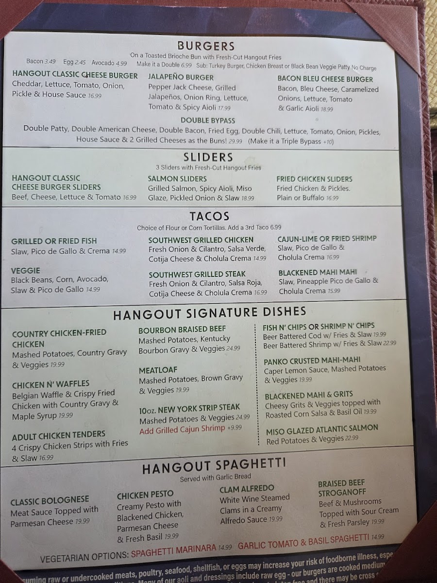 The Hangout Restaurant & Beach Bar Menu - Image 4