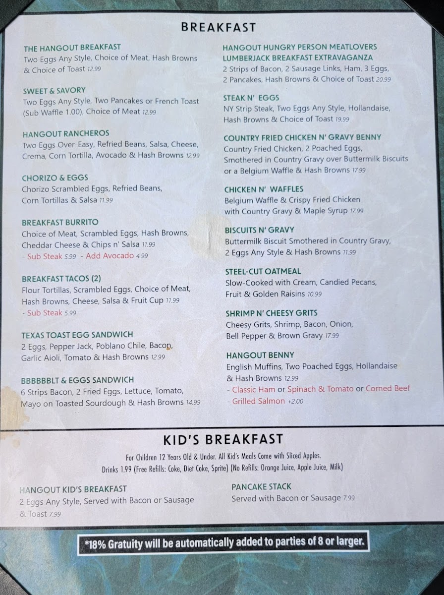 The Hangout Restaurant & Beach Bar Menu - Image 6